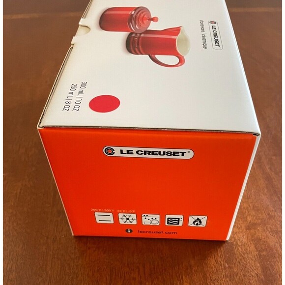 Le Creuset Stoneware Signature Cream and Sugar Set Cerise Cherry Red NEW - Picture 14 of 16